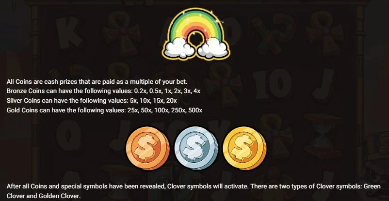 Le Pharaoh coin value tiers bronze silver and gold with multiplier ranges